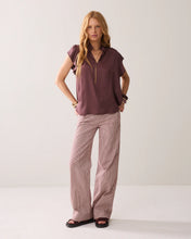 Load image into Gallery viewer, Summum Silky-Touch Feminine Top in Deep Fig