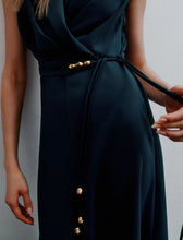 Load image into Gallery viewer, Marella Sleeveless Envers Satin Dress in Peacock Blue