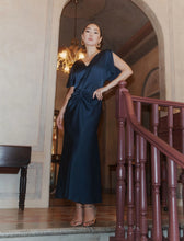 Load image into Gallery viewer, Marella Light Weight Satin Dress in Navy