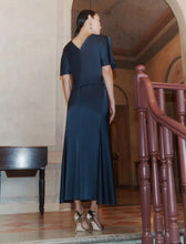 Load image into Gallery viewer, Marella Light Weight Satin Dress in Navy