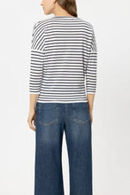Load image into Gallery viewer, Luisa Cerano Striped Shirt with Ribbed Detail in Navy