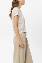 Load image into Gallery viewer, Luisa Cerano Linen Striped T-Shirt in Sand/Milk