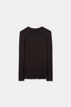 Load image into Gallery viewer, Luisa Cerano Ribbed Crew-Neck Shirt in Truffle