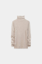 Load image into Gallery viewer, Luisa Cerano Velvet Turtleneck Shirt in Pearl