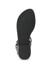 Load image into Gallery viewer, Ash Play Tonal-Studded Flat Sandal in Black