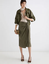 Load image into Gallery viewer, Marella Loretta Coated Jersey Blouson Jacket in Olive