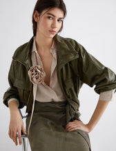 Load image into Gallery viewer, Marella Loretta Coated Jersey Blouson Jacket in Olive
