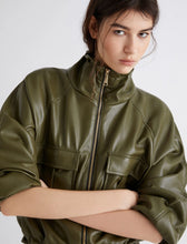Load image into Gallery viewer, Marella Loretta Coated Jersey Blouson Jacket in Olive