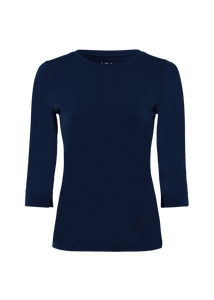 RIANI 3/4 Length Sleeve T-Shirt in Deep Blue