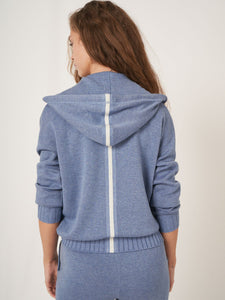 Repeat Cotton Blend Double Knit Zip-Up Hoodie
