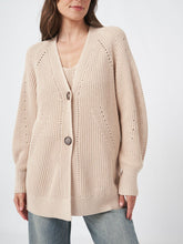 Load image into Gallery viewer, Repeat Chunky Rib Knit Mid-Length Cardigan in Clay