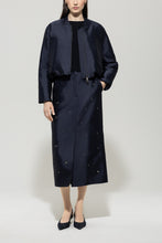 Load image into Gallery viewer, Luisa Cerano Taffeta Blouson in Dark Blue