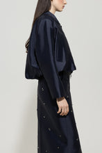 Load image into Gallery viewer, Luisa Cerano Taffeta Blouson in Dark Blue