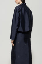 Load image into Gallery viewer, Luisa Cerano Taffeta Blouson in Dark Blue
