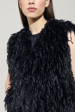 Load image into Gallery viewer, Luisa Cerano Feather-Look Vest in Dark Blue