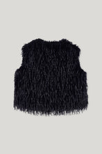 Load image into Gallery viewer, Luisa Cerano Feather-Look Vest in Dark Blue