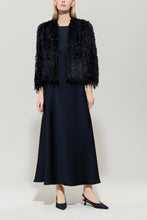 Load image into Gallery viewer, Luisa Cerano Fur-Look Jacket in Dark Blue