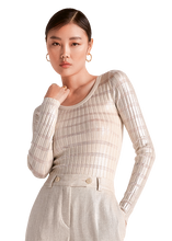 Load image into Gallery viewer, Riani Stripey Long Sleeve Top with Blé Pattern
