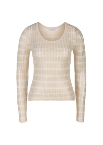 Riani Stripey Long Sleeve Top with Blé Pattern