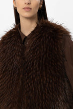 Load image into Gallery viewer, Luisa Cerano Boho Vest in Fur Look in Marone