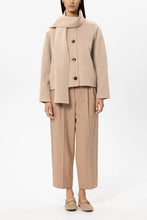 Load image into Gallery viewer, Luisa Cerano Double-Face Jacket with Scarf in Cappuccino