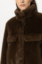 Load image into Gallery viewer, Luisa Cerano Faux Mink-Effect Jacket in Carmel