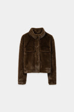 Load image into Gallery viewer, Luisa Cerano Faux Mink-Effect Jacket in Carmel