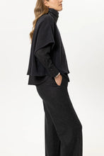 Load image into Gallery viewer, Luisa Cerano Wool-Blend Outdoor Cape in Anthracite
