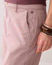 Load image into Gallery viewer, Summum Striped Chinos in Deep Fig