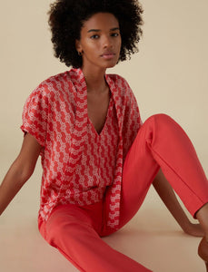 Emme Song Blouse in Coral