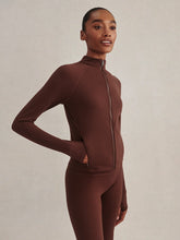 Load image into Gallery viewer, Varley Always Zip Through Sweater in Deep Mahonany