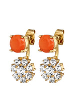 Load image into Gallery viewer, Dyrberg/Kern Floss Earrings in Coral/Crystal