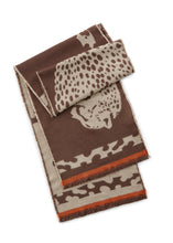 Load image into Gallery viewer, Codello Soft Scarf with Large Tiger Motif in Brown