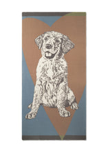 Load image into Gallery viewer, Codello Scarf with a hand drawn dog motif in Blue