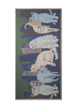 Load image into Gallery viewer, Codello Statement Scarf with Cats Print in Blue