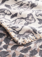Load image into Gallery viewer, Codello Triangular Scarf with a hand drawn dog print in Grey