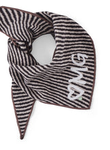 Load image into Gallery viewer, Codello Striped Triangular Scarf with neon in Black