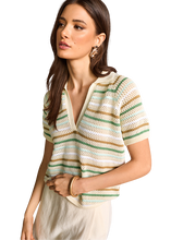 Load image into Gallery viewer, Riani Stripe Sweater with Short Sleeves