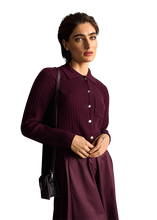Load image into Gallery viewer, Riani Polo Cardigan in Morello