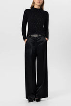 Load image into Gallery viewer, Luisa Cerano Wide-Leg Satin Trousers in Black