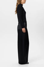 Load image into Gallery viewer, Luisa Cerano Wide-Leg Satin Trousers in Black