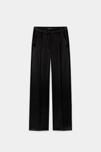 Load image into Gallery viewer, Luisa Cerano Wide-Leg Satin Trousers in Black
