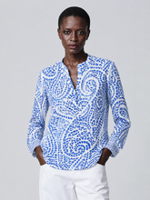 Load image into Gallery viewer, Herzen Blouse 6056 in Blue and White