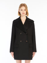 Load image into Gallery viewer, MaxMara Kent Black Wool Pea Coat