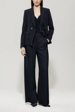 Load image into Gallery viewer, Luisa Cerano Gabardine Wide-Leg Trousers in Navy