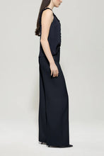 Load image into Gallery viewer, Luisa Cerano Gabardine Wide-Leg Trousers in Navy