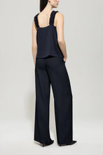 Load image into Gallery viewer, Luisa Cerano Gabardine Wide-Leg Trousers in Navy