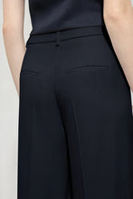 Load image into Gallery viewer, Luisa Cerano Gabardine Wide-Leg Trousers in Navy