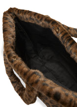 Load image into Gallery viewer, Codello Fake Fur Tote Bag with Leopard Pattern