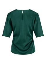Load image into Gallery viewer, Riani Satin Blouse with Knot Detail in Clover